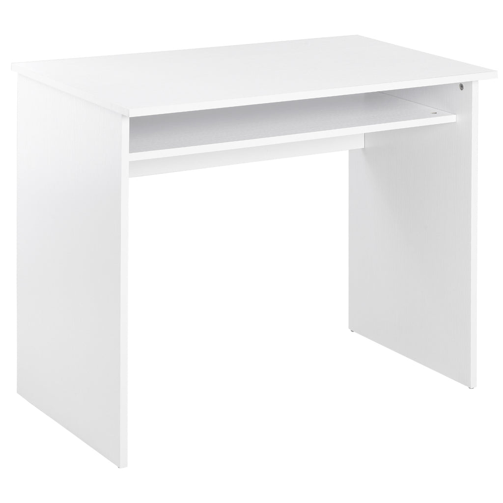 Space-Saving Computer Writing Desk with Storage - Compact Workstation with Learning Center for Home Office, 90x50 cm Size - Ideal for Students and Professionals, White