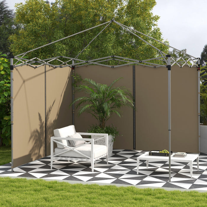 Gazebo Side Panels 2-Pack for 3x3m/3x6m Canopy - Beige Replacement Panels with Zipped Doors - Ideal for Outdoor Shelter and Privacy