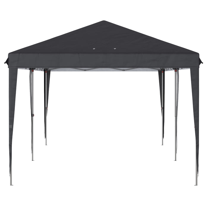 Pop Up Gazebo 3x6m - Foldable, Height Adjustable Tent with Carrying Bag, Black - Ideal for Weddings & Outdoor Events