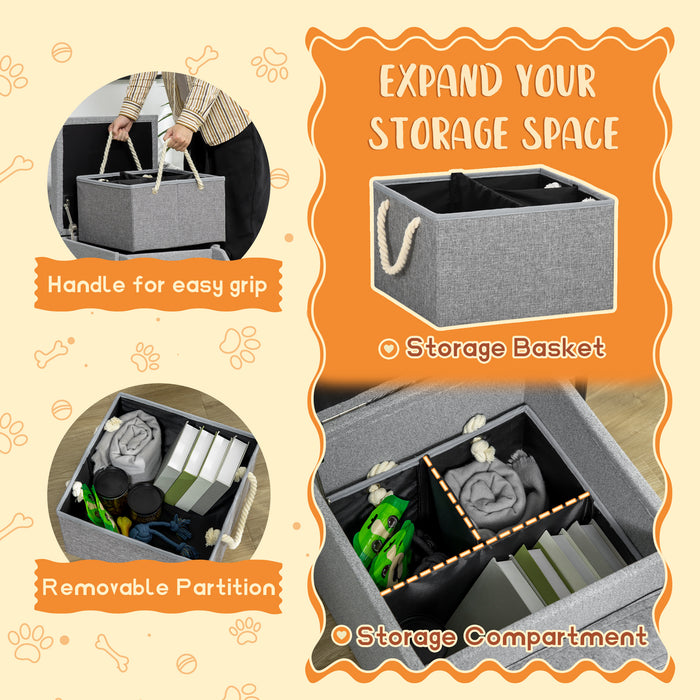 Multi-Purpose Pet Ottoman & 4-Step Ladder - 2-in-1 Dog Steps with Storage for Small to Medium Pets - Ideal for Accessibility & Organization