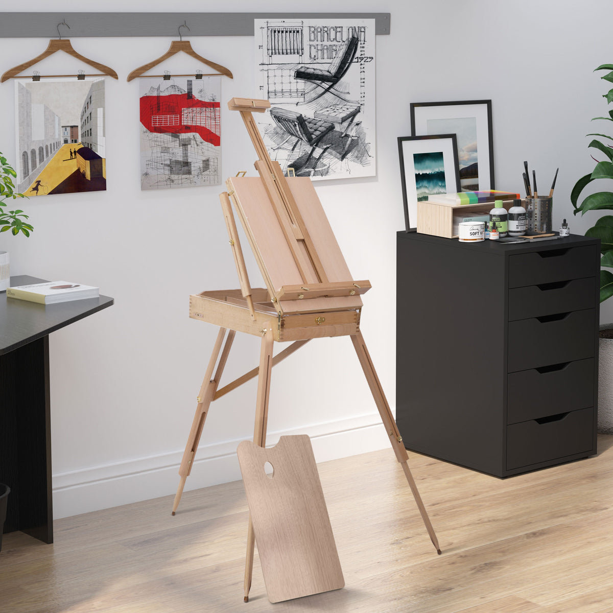Wooden Art Easel Tripod for Sketching and Painting - Portable Folding Drawing Board Crafted from Lightweight Natural Wood - Ideal for Artists and Crafters on the Go