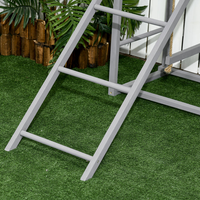 Wooden Chicken Activity Playset with Swing - Durable Grey Coop for 3-4 Birds - Perfect for Backyard Poultry Enthusiasts