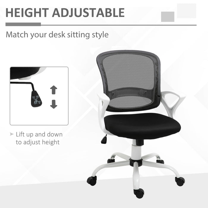 Mesh Ergonomic Office Swivel Chair - Lumbar Support, Adjustable Height & Armrests, Breathable Design - Ideal for Extended Desk Work & Comfort