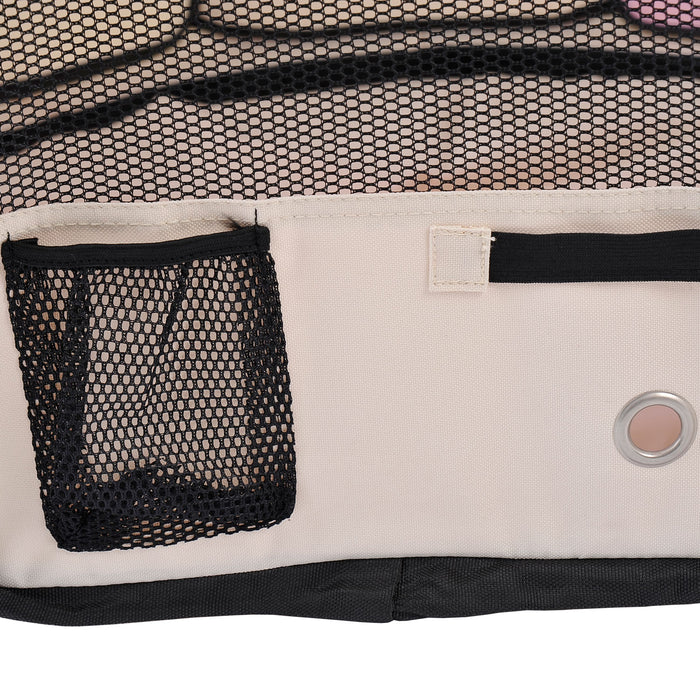 Portable Fabric Pet Playpen for Small Animals - Indoor/Outdoor Enclosure with Spacious Play Area, Dia 90 x 41H cm - Ideal for Puppies, Kittens, Rabbits, Guinea Pigs in Pink and Cream