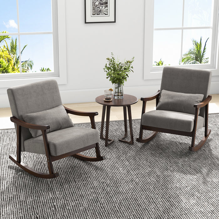 Nursery Rocking - Accent Rocker Armchair with Rubber Wood Armrests - Perfect for Nursery Rooms and Mothers Comfort