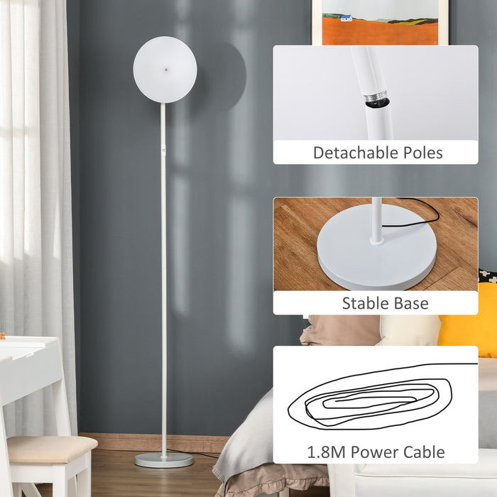 Industrial-Style LED Floor Lamp with Adjustable Head - 18W Uplighter Reading Standing Light, 3 Brightness Levels, Touch Control - Ideal for Home and Office Use