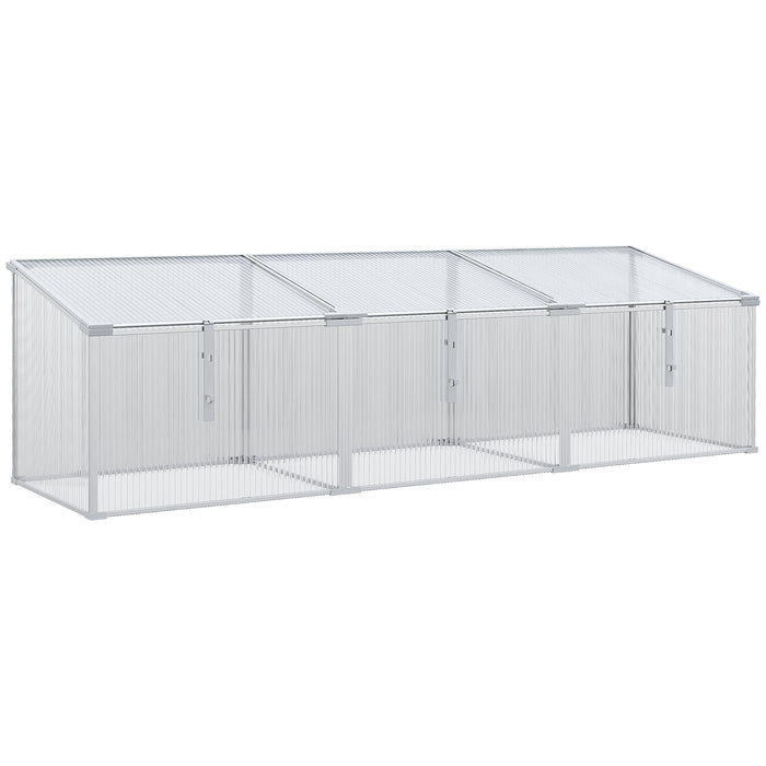 Polycarbonate Greenhouse with Aluminium Frame - Outdoor Grow House for Flowers, Vegetables and Plants, Raised Bed Garden Cold Frame - 180 x 51 x 51 cm Ideal for Hobby Gardeners