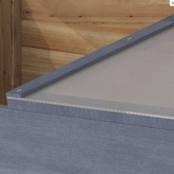 Polycarbonate Wooden Cold Frame - Sturdy Garden Greenhouse with Openable Tops for Plant Growth - Ideal for Season Extension & Seedling Protection, 100x50x36cm, Light Grey