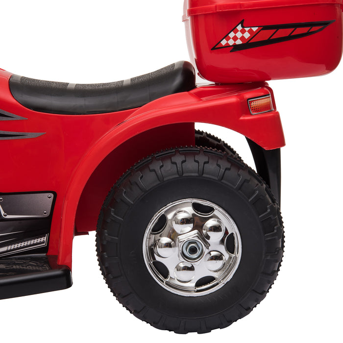 Kids 6V Electric Ride-On Motorcycle - Trike with Lights, Music, Horn & Storage - Fun Outdoor Toy for Toddlers 18-36 Months, Vibrant Red