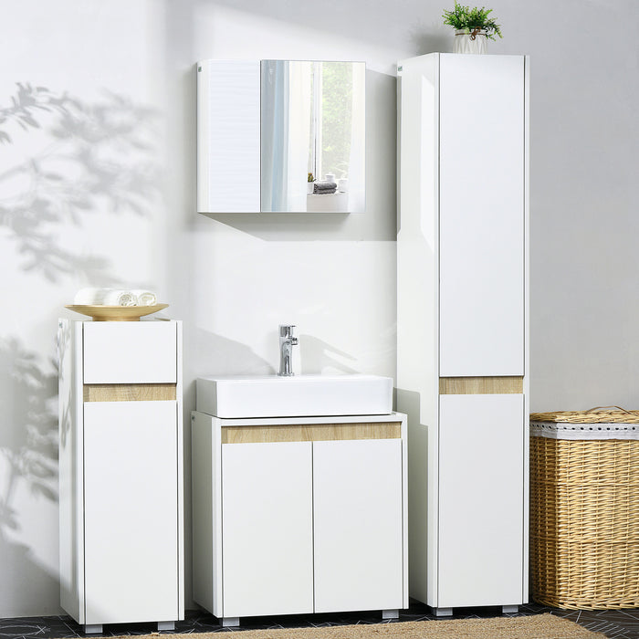 Modern Bathroom Sink Cabinet - Floor Standing, Freestanding Storage with Double Doors - Space-Saving Organizer for Bathroom Essentials