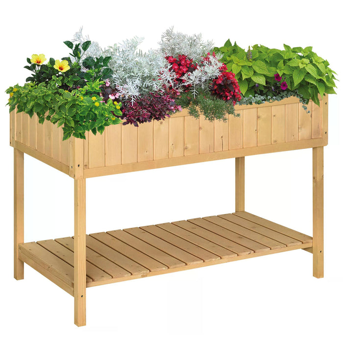 Wooden Rectangular Garden Planter with 8 Compartments - Durable Oak Tone Flower Box Stand - Ideal for Patio, Balcony & Greenhouse Gardening