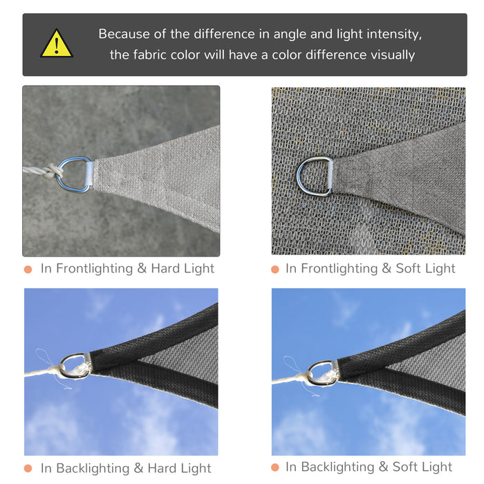 Sun Shade Sail - 5x4m Rectangle UV Protective Outdoor Canopy with Mounting Ropes, Charcoal Grey - Ideal for Garden, Patio, and Party Sunscreen Awning