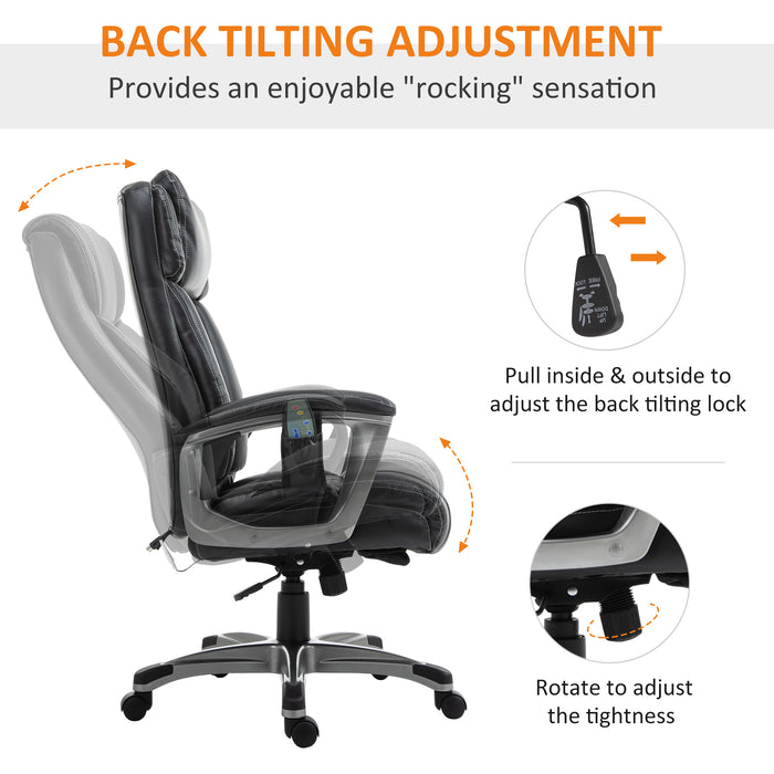 Ergonomic High-Back Massaging Office Chair with Armrests - 6-Point Vibration, Adjustable Height Executive Seat - Ideal for Stress Relief and Comfort in the Workplace
