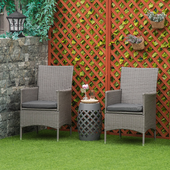 2-Seater Rattan Armchair - Outdoor Patio Dining Chair with Cushions and Armrests - Ideal for Garden Comfort and Entertaining Guests
