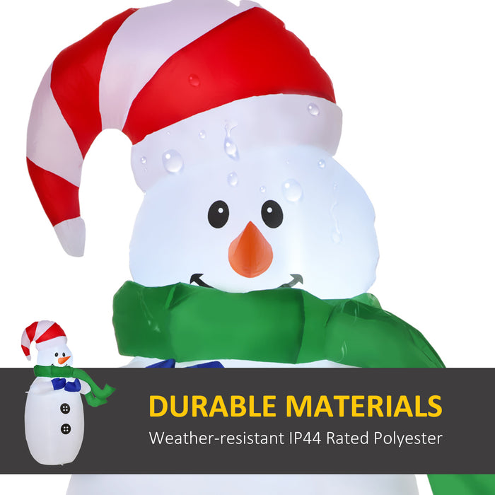 Inflatable 120cm Snowman with LED Illumination - Festive Holiday Decoration - Perfect for Outdoor Christmas Display