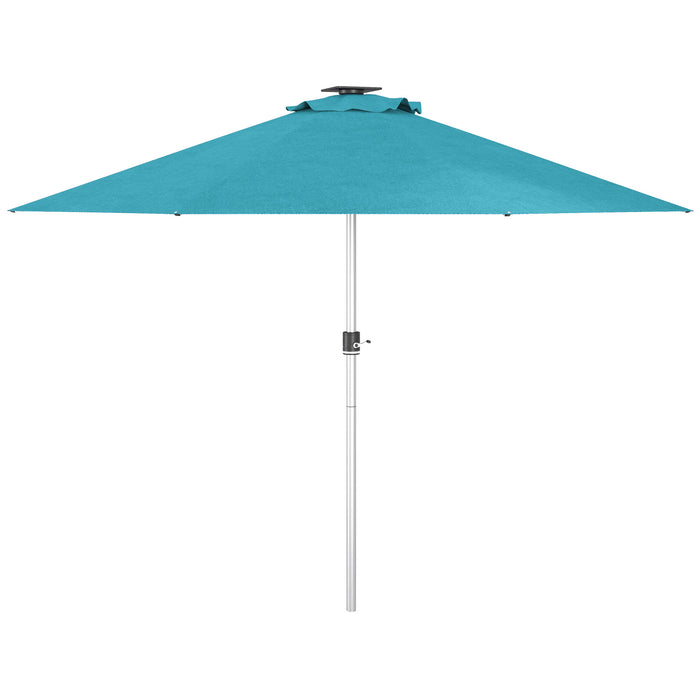 Solar-Powered LED Patio Umbrella with USB - 4 Lighting Modes, Lighted Outdoor Deck Umbrella - Perfect for Evening Entertainment and Relaxation