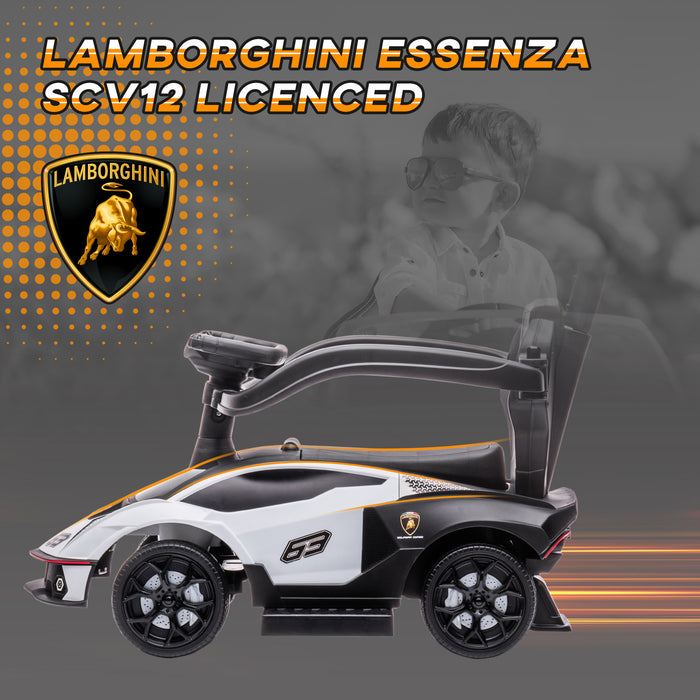 Essenza SCV12 - 2-in-1 Push and Ride Baby Car with Horn and Engine Sounds - White, Fun and Engaging for Toddlers