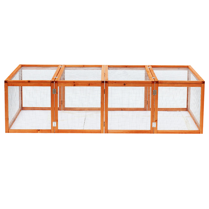 Outdoor Wooden Rabbit Hutch - Guinea Pig Cage with Wire Mesh Safety Run - Spacious Bunny Play Space 181x100x48cm for Pet Comfort and Security