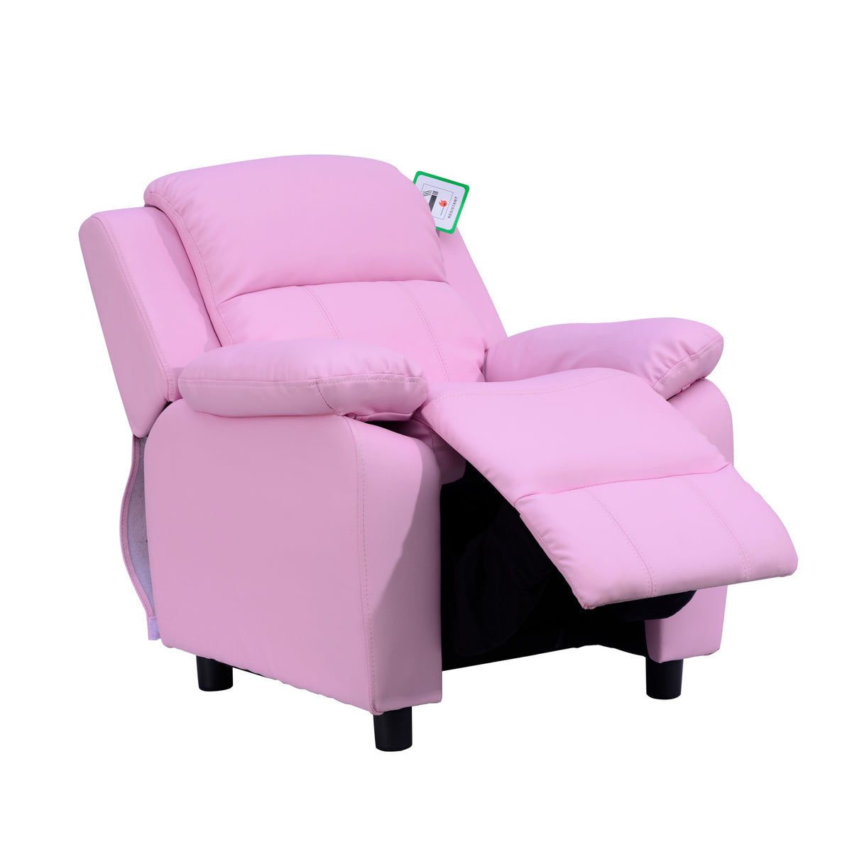 Kids Recliner Chair with Cup Holder - Plush Lounger Armchair with Storage for Toys, PU Leather - Comfy Seating for Children's Gaming & Relaxing