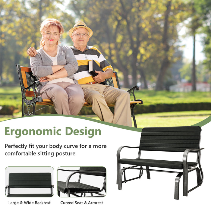 2 Seater Garden Bench - Ergonomic with Backrest and Armrests - Ideal for Outdoor Comfort and Relaxation
