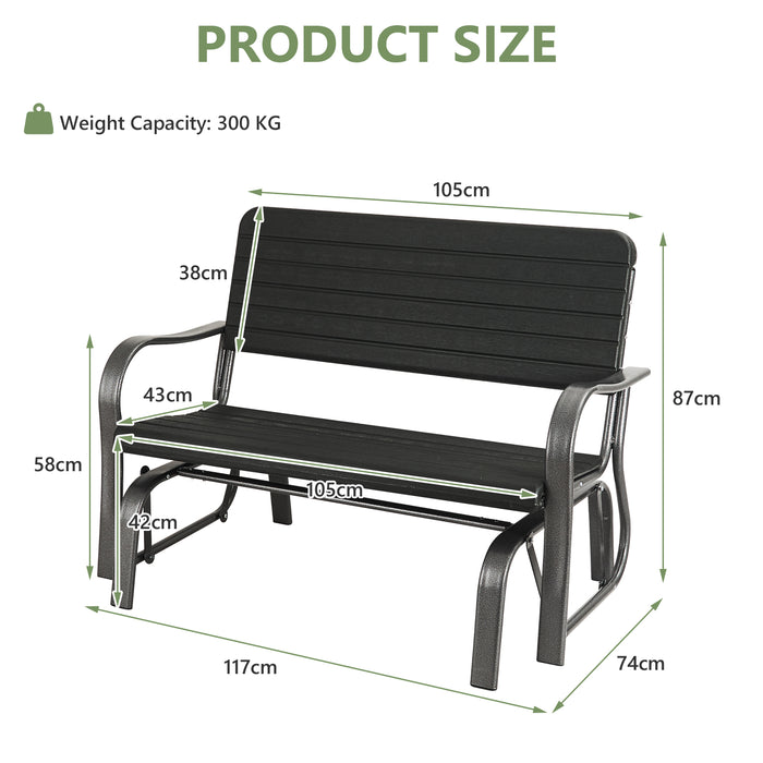 2 Seater Garden Bench - Ergonomic with Backrest and Armrests - Ideal for Outdoor Comfort and Relaxation