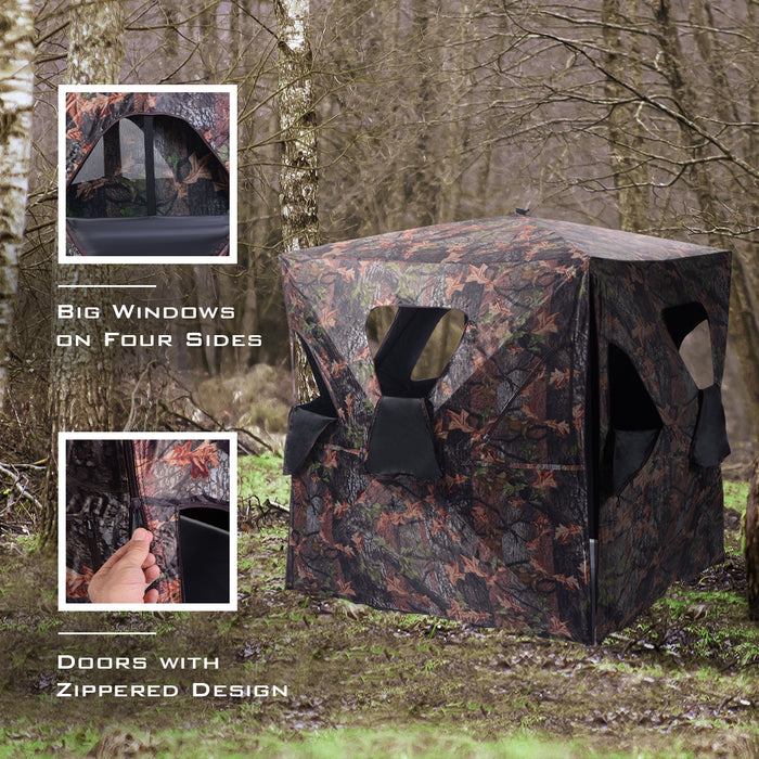 Hunting Camouflage Blind for 3 - Portable, 360° Broad Vision, Easy Set-Up - Perfect for Hunters Seeking an Immersive Nature View