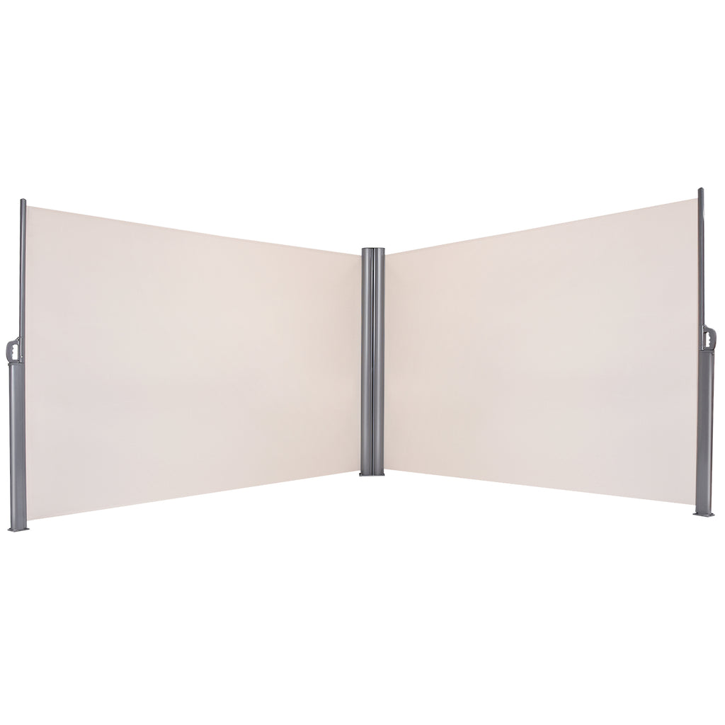Retractable Folding Side Awning - 600x180 cm Double-Sided with Handle Feature - Perfect for Patio and Outdoor Privacy Solutions