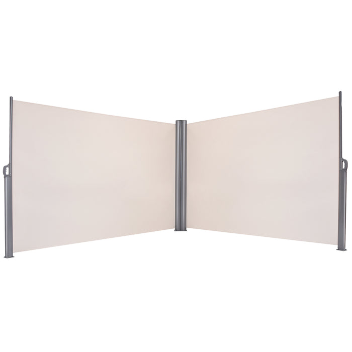 Retractable Folding Side Awning - 600x180 cm Double-Sided with Handle Feature - Perfect for Patio and Outdoor Privacy Solutions