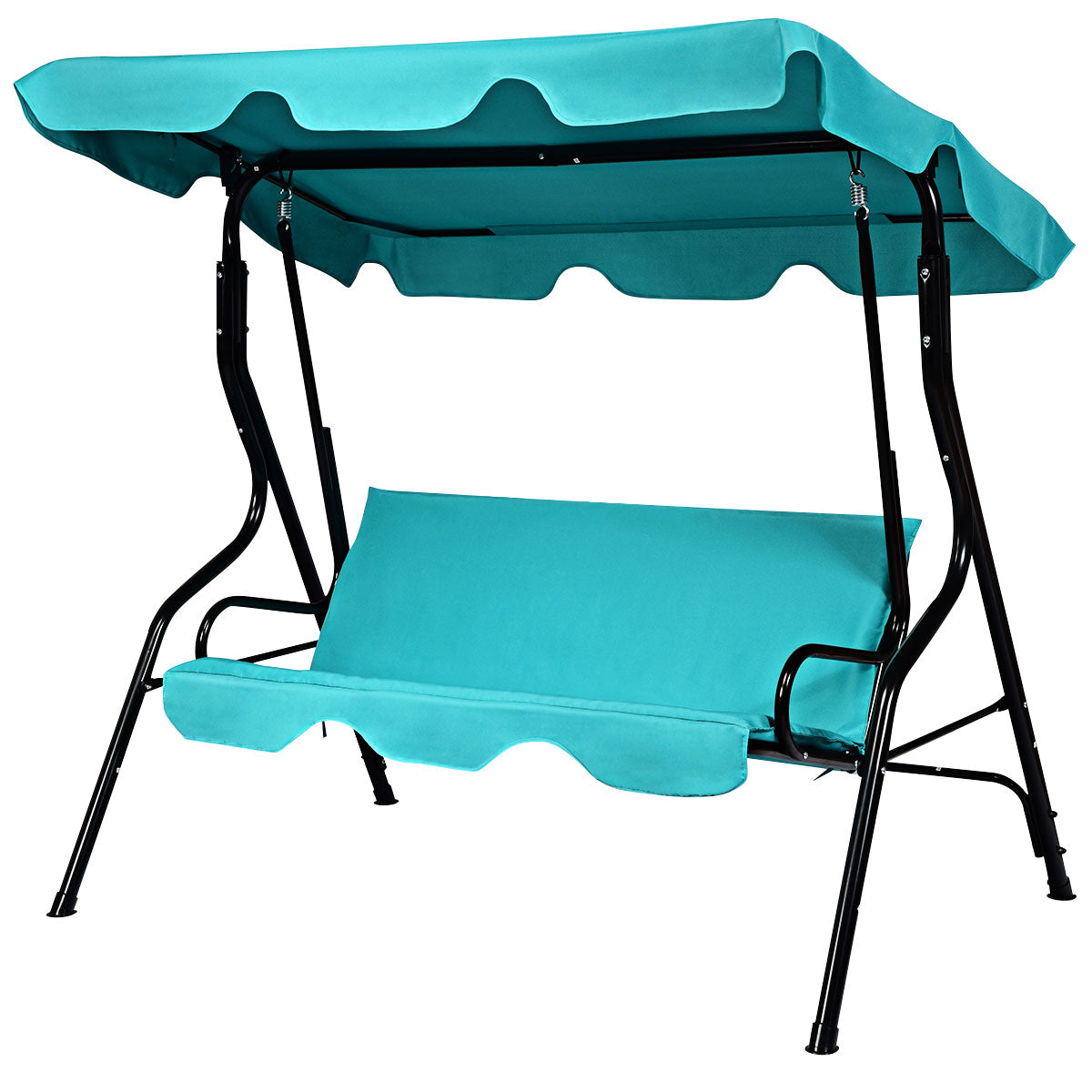 Metal Garden Patio Swing - 3 Seater Lounger, Blue Shade - Ideal for Relaxing Outdoor Spaces
