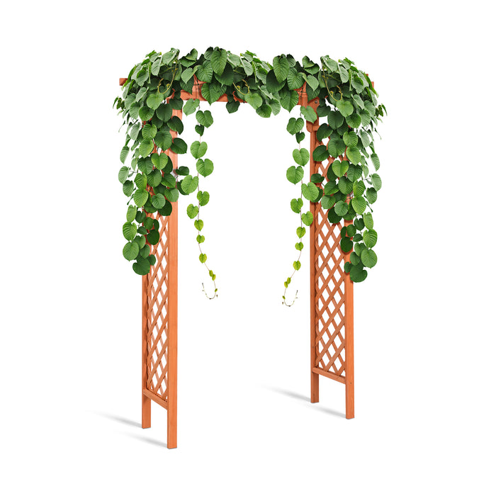 Garden Elegance Archway - Rustic Wooden Event Arch for Backyard Lawn, Party and Wedding Ceremonies - Ideal Outdoor Decorative Centerpiece for Memorable Celebrations