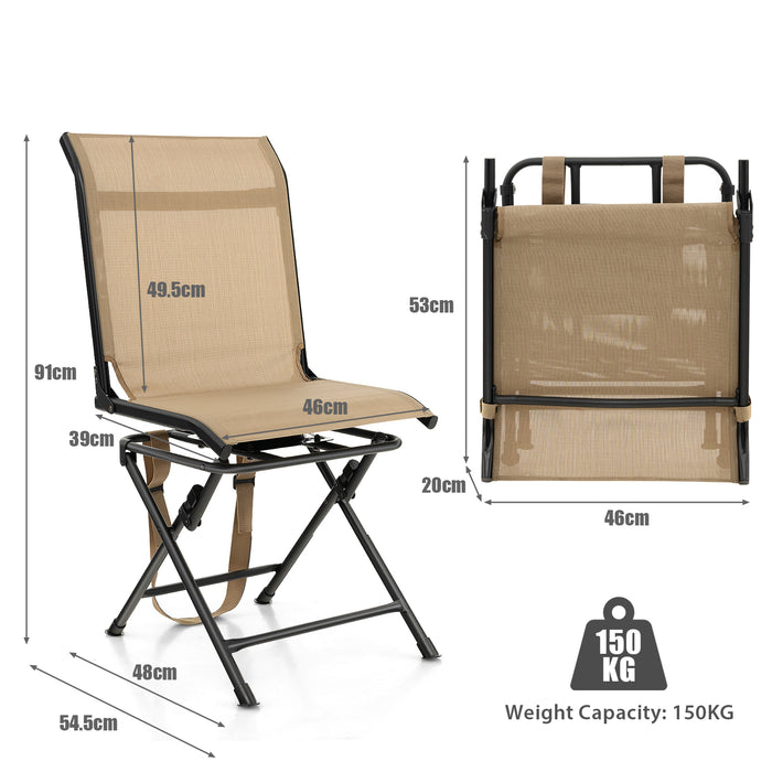 Hunting Blind Chair - 360° Swivel, Sturdy Metal Frame, Supports up to 330 lbs in Black - Ideal for Hunters Needing Mobility and Support
