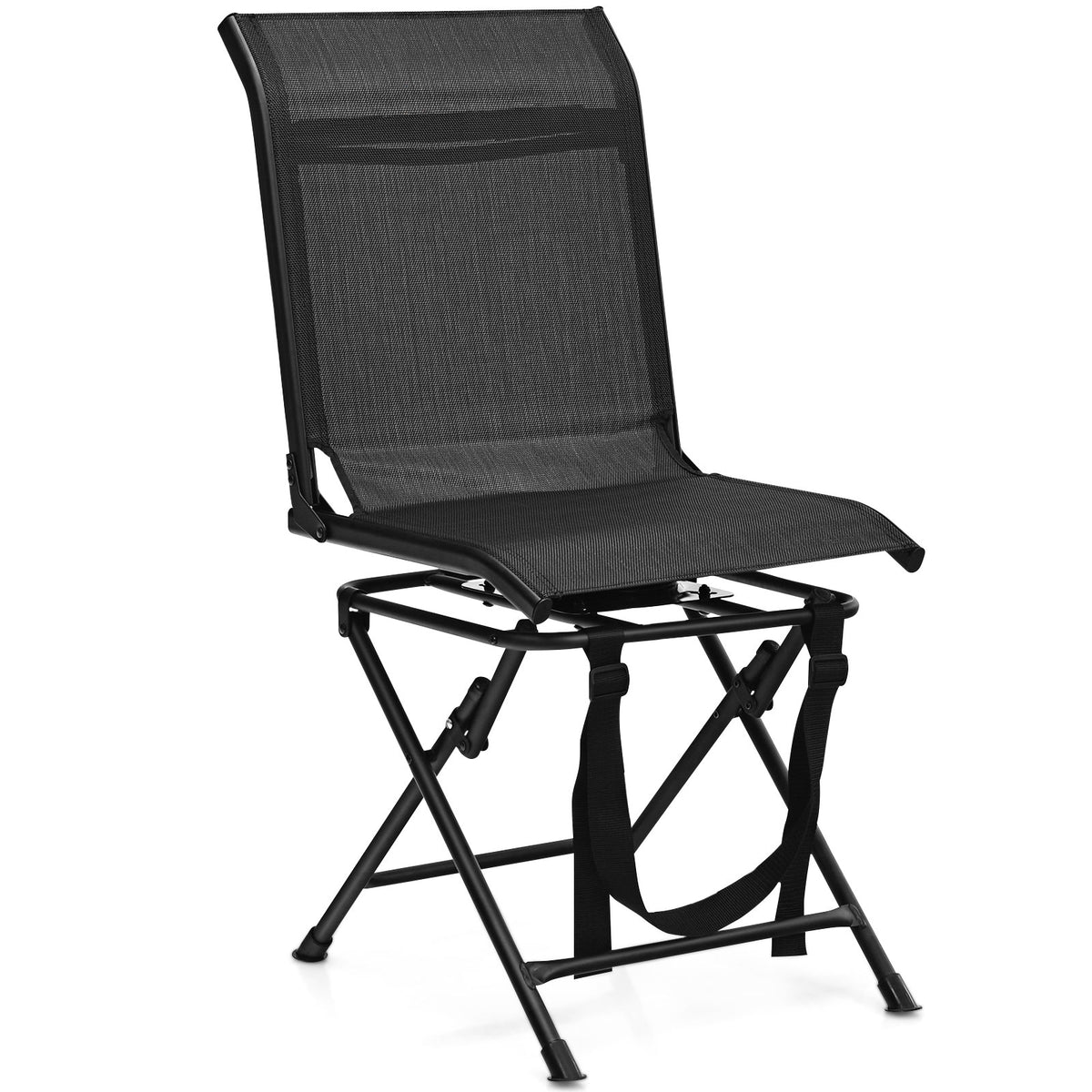 Hunting Blind Chair - 360° Swivel, Sturdy Metal Frame, Supports up to 330 lbs in Black - Ideal for Hunters Needing Mobility and Support