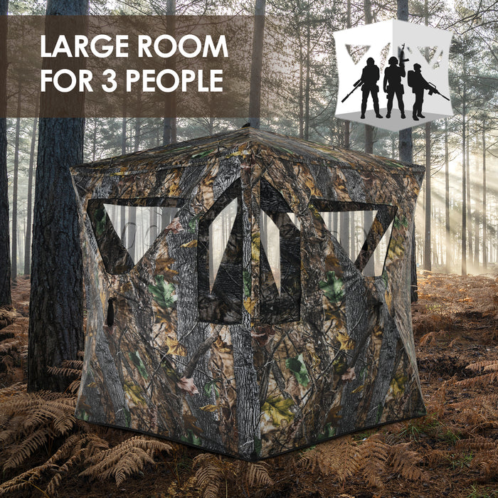 Portable Ground Tent for 3 - Comes with Ground Stakes and Tie-downs - Perfect for Camping Trips or Outdoor Gatherings