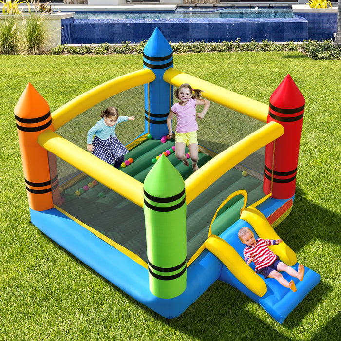 Inflatable 2-in-1 Kids Bounce House - Large Jumping Area and Included Balls - Perfect for Children's Fun and Active Play