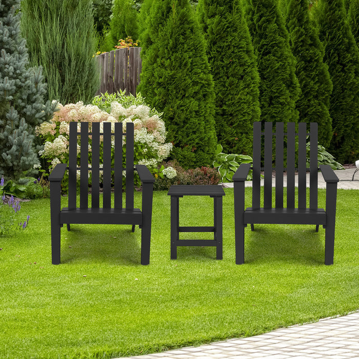 Black Wood Square Patio End Table - Slatted Design for Balcony and Lawn Furniture - Ideal for Outdoor Entertaining Spaces