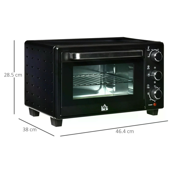 21L Mini Oven Electric Grill - Compact Countertop Toaster with Temperature Control, Timer, Including Baking Tray and Wire Rack, 1400W - Ideal for Small Kitchens and Quick Meal Prep