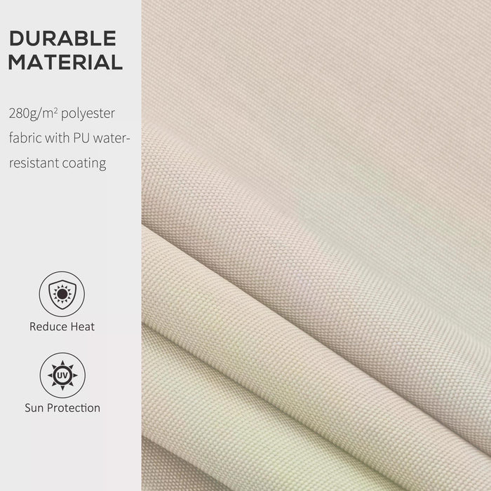 Manual Retractable Awning - 3.5 x 2.5 Meter Sun Shade Canopy with Winding Handle, Beige - Ideal for Garden Patio Shelter and Outdoor Relaxation