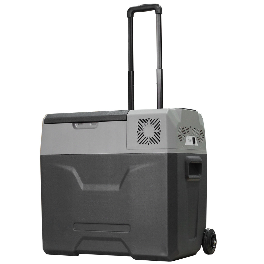 Portable 12/24V 50L Car Refrigerator - Electric Fridge Freezer Cooler Box for Camping, Travel, Picnic - Compact Grey Unit for On-the-Go Refreshments