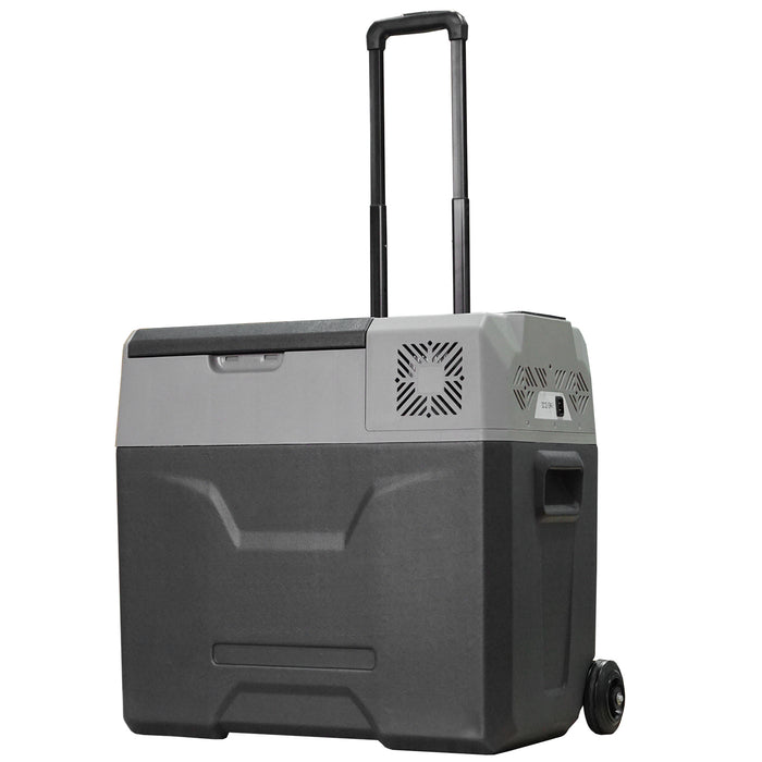 Portable 12/24V 50L Car Refrigerator - Electric Fridge Freezer Cooler Box for Camping, Travel, Picnic - Compact Grey Unit for On-the-Go Refreshments