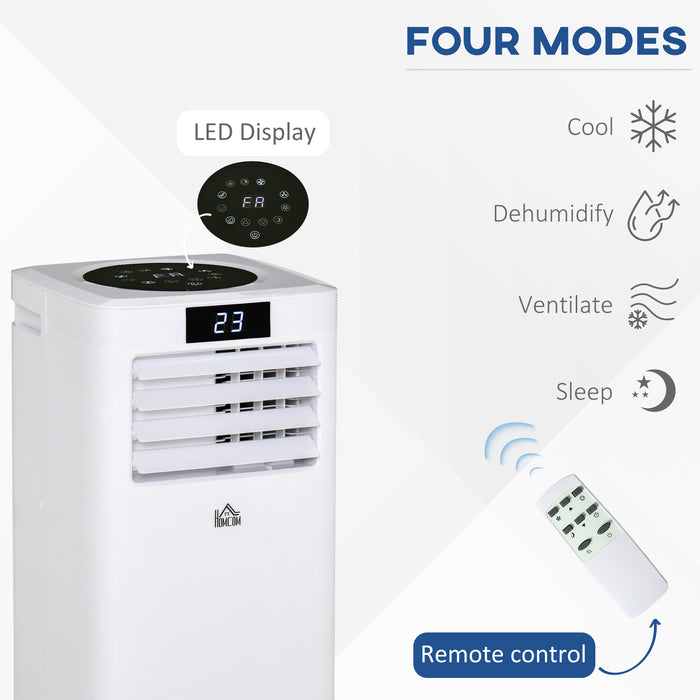7000 BTU Portable Air Conditioner - Cooling, Dehumidifying, Ventilating with LED Display, Timer, Remote Control - Ideal for Bedroom Comfort in White