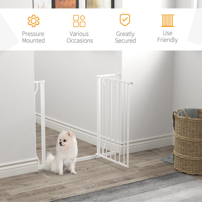 Extra Wide Dog Safety Gate with Door - Pressure Mounted Barrier for Doorways, Hallways, Staircases - Ideal for Pet Confinement and Safety in Home
