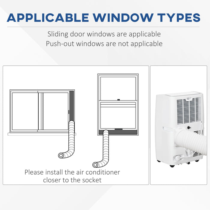 12,000 BTU Portable Air Conditioner - Dehumidifier & Cooling Fan with LED Display, 24H Timer, Remote Control - Cools Rooms Up to 25m², Includes Window Mount Kit