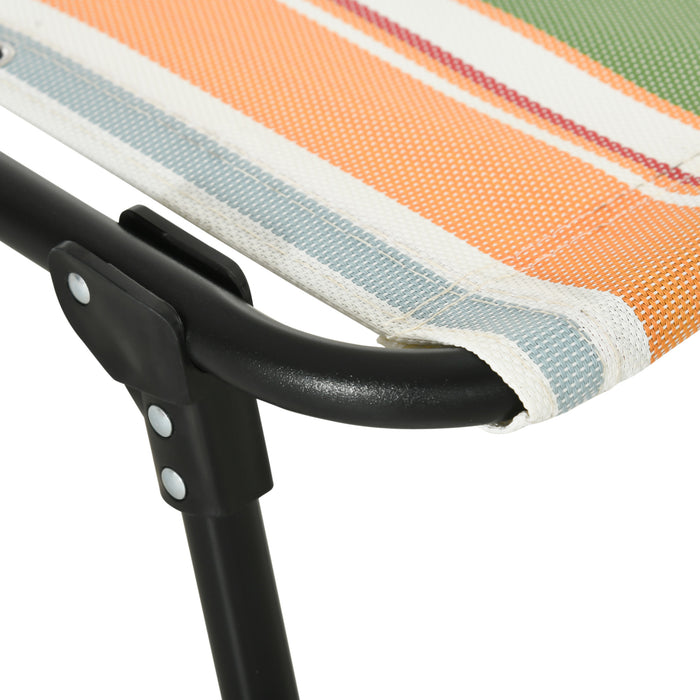 Beach Chaise Folding Sun Lounger - 4-Position Adjustable Garden Recliner Chair - Ideal for Camping, Hiking & Outdoor Relaxation