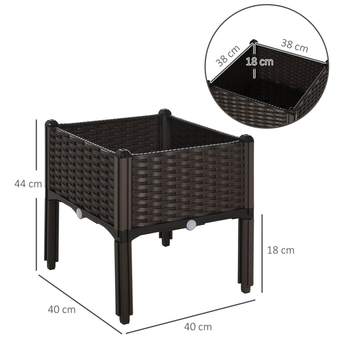 Elevated Garden Planter Box - Durable PP Patio Raised Bed for Flowers and Vegetables - Ideal for Outdoor Container Gardening