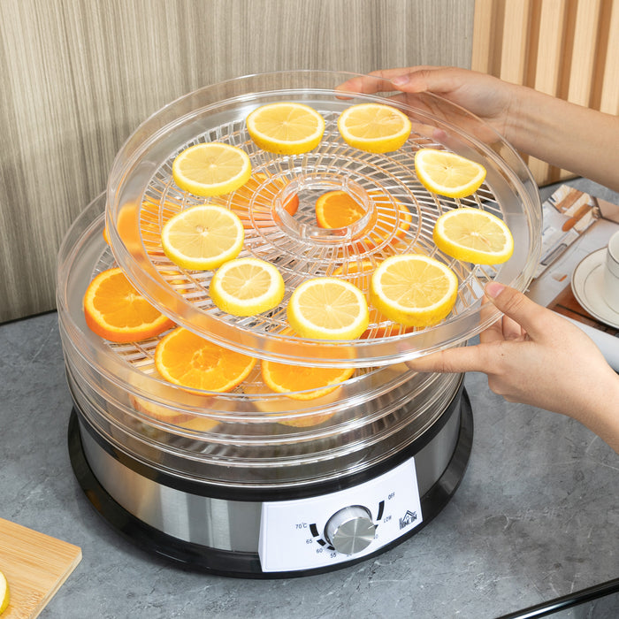 250W Stainless Steel 5-Tier Food Dehydrator - Adjustable Temperature Control, Ideal for Drying Fruits, Meats, Vegetables - Perfect for Healthy Snacks & Preserving Food