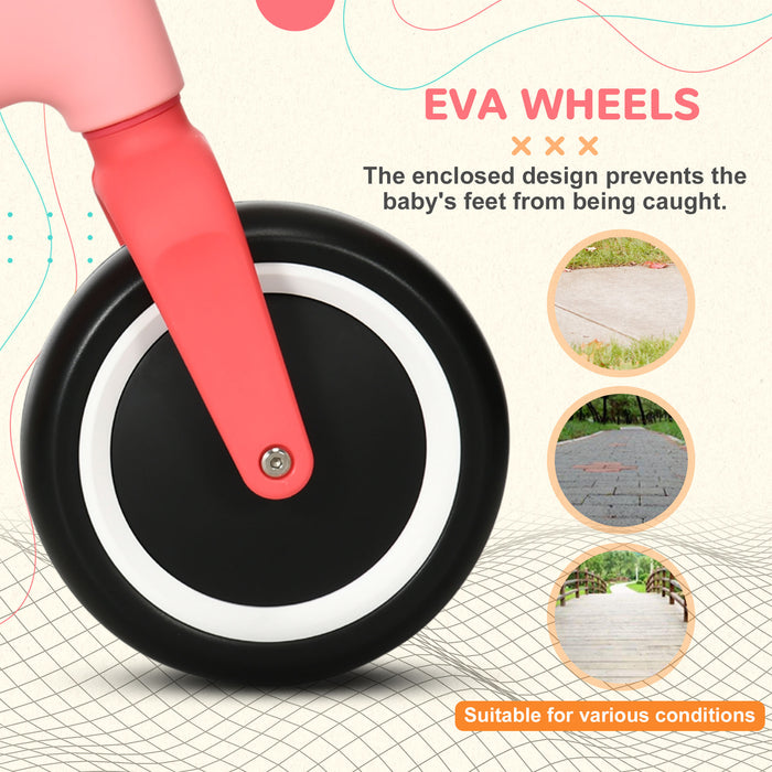 Adjustable Pink Balance Bike for Toddlers - Safe Riding Toy for Ages 1.5 to 3 - Builds Motor Skills & Confidence