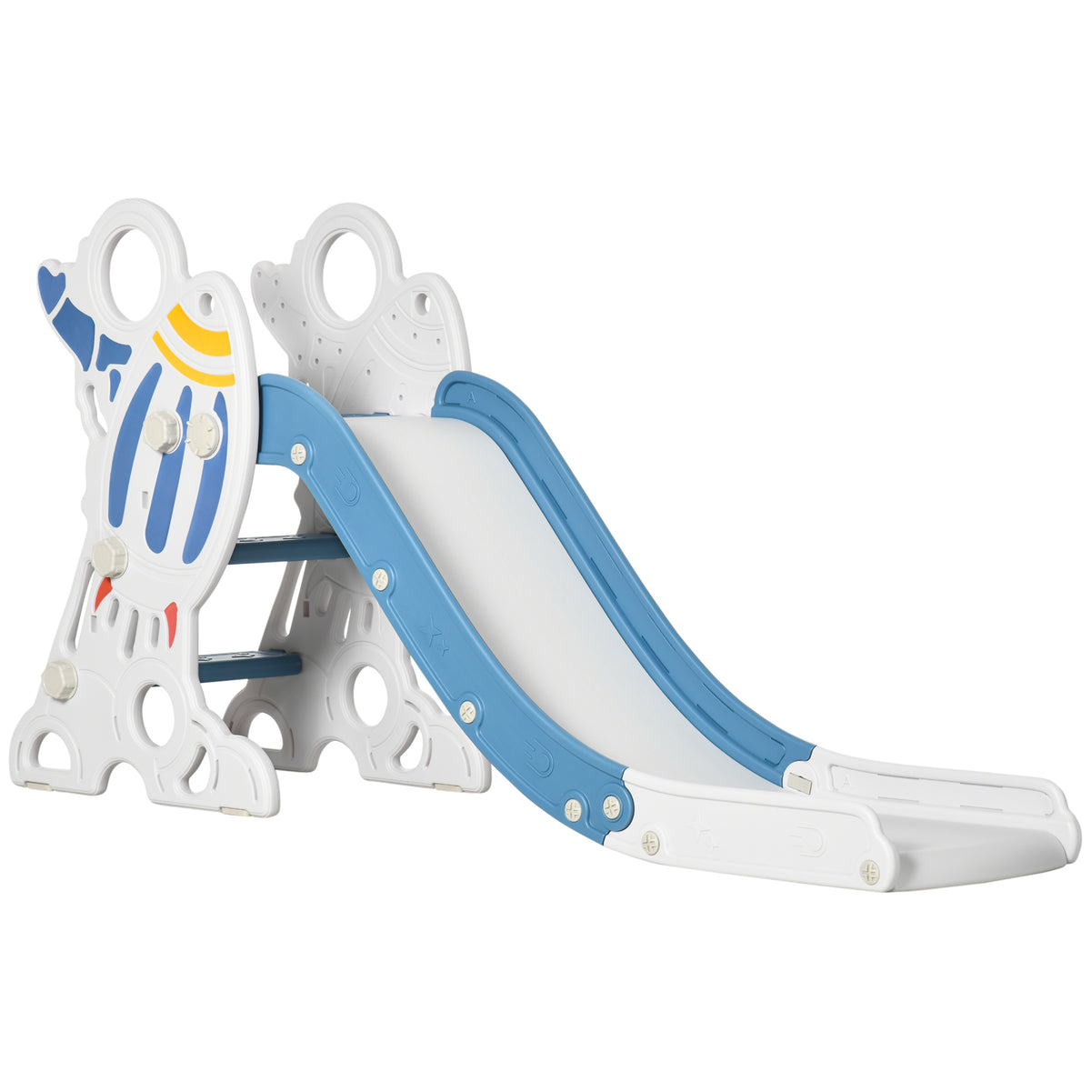 Kids Indoor Freestanding Slide - Space-Themed Playtime Accessory for Toddlers - Safe and Fun Sliding for Ages 1.5-3 Years, Blue