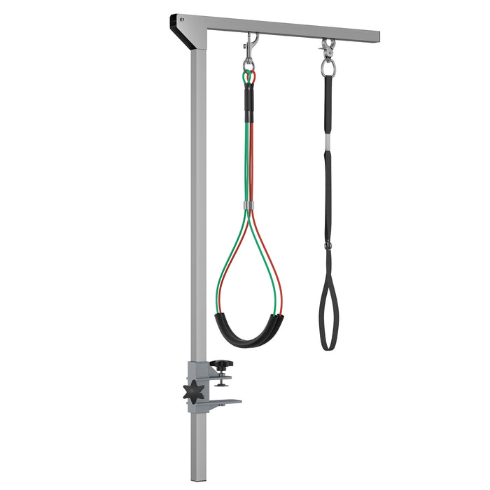 Adjustable 29" Foldable Dog Grooming Arm with Clamp - Pet Grooming Holder for Tables with Dual Haunch Supports - Medium Dog Grooming Accessory for Secure & Comfortable Pet Care