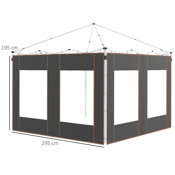Gazebo Side Panel Replacements 2-Pack - Fits 3x3m or 3x6m Pop Up Gazebo with Doors and Windows - Ideal for Privacy and Weather Protection