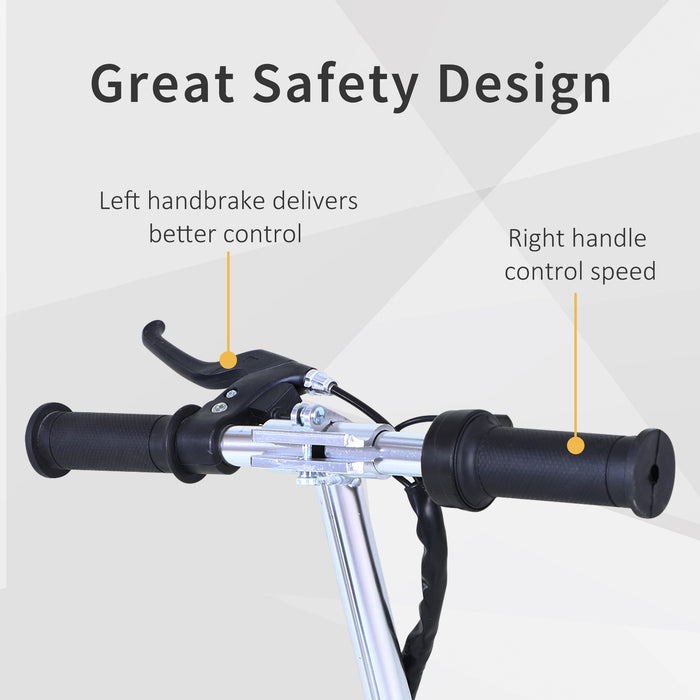 120W Teens Foldable Scooter - 24V Rechargeable Battery, Adjustable Height, Powered Ride-on for Kids - Outdoor Fun and Mobility for Adolescents